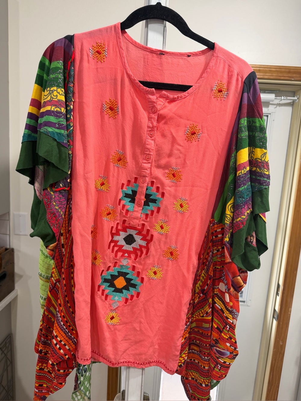 Upcycled colorful tee